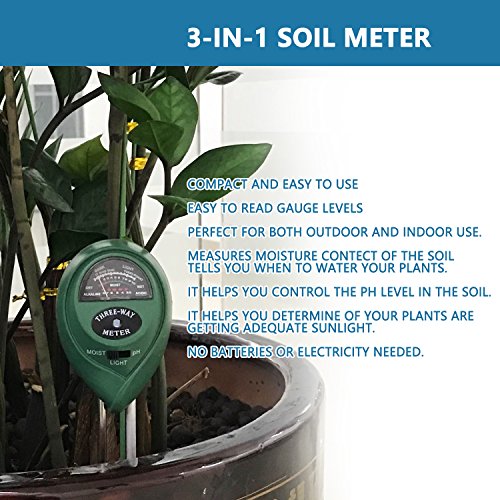 Balhvit® 3-in-1 Bodentester, Bodenmessgerät für Pflanzen, Pflanzkübel Boden-pH und Feuchte, Lichtstärke Meter Pflanze Tester für Gartenbau, Pflanzen Wachstum, Rasenpflege (keine Batterie erforderlich) - 5