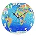 Produktbild Xukmefat Wanduhr Physikalische Weltkarte Stille runde Wanduhr Dekorativ Leicht zu lesen für Zuhause/Büro/Schuluhr