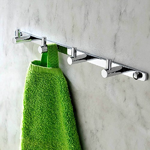 Handtuchhaken Bademantelhaken Kleiderhaken Wandhaken mit 5 Haken der Wand befestigt, Chrom mit 4 Haken der Wand befestigt, Chrom - 7