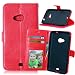 Produktbild Nancen Nokia Microsoft Lumia 535 / n535 (5,0 Zoll) Lederhülle Neu Style Acht Farbe Weich PU Flip Case Ledertasche / Schutz Etui, Einfach Vintage Kollektion Karten Slot Foto Wallet Hülle Handy Tasche Zubehör