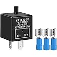 Gebildet 1 piece 12V 3 Pin Electronic LED Flasher Relay 0.1W-150W c/m Motorcycle Turn Signal Adjustable Flasher CF-14KT, comes with 3pcs Terminals