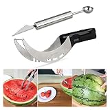 OUNONA Cortador de Sandia Acero Inoxidable y el Regalo Gratuito Proposito Doble Cuchara