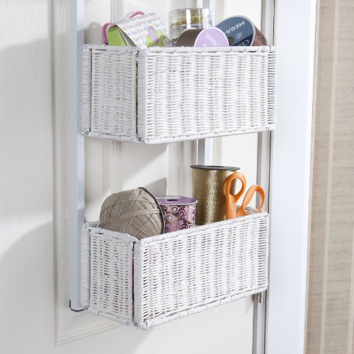 Southern Enterprises 3-Tier-über der Tür Korb Aufbewahrung, Chic Weiß - 2