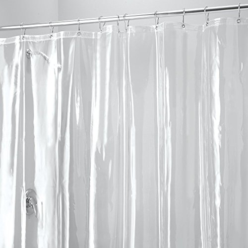 mDesign Vinyl Duschvorhangfutter (10-Gauge) Antibakteriell, Schimmel- und Spakresistent, 180 x 180 cm - Durchsichtig