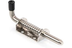 SPRIEßEN 304 stal szlachetna rygiel sprężynowy rygiel do drzwi sprężyna zamknięcie zatrzaskowe rygiel drzwiowy rygiel sprężynowy rygiel do bramy z gumowym uchwytem do szopy na podwórze, 10 * 128 mm