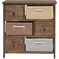 ts-ideen Commode Maison de campagne Shabby Used Antique Armoire Étagère avec paniers et tiroirs