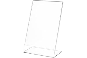 My Shopfittings Slant Back Acrylic Sign Holder A3, Portrait Frame for Signs, Brochures, Flyers, Menus, Posters - Clear Plastic Display Stand for Home, Office, Store - Multipacks Available (2)