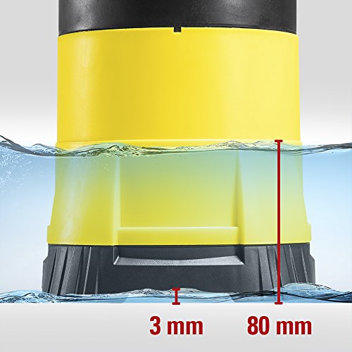 TROTEC TWP 4005 E Klarwasser Tauchpumpe flachsaugend, 400 Watt Leistung, bis zu 7.000 Liter Wasser (max. 7,5 m Tiefe), Fremdkörper bis 5 mm, Automatisches Ein- und Ausschalten dank des stufenlos einstellbaren Schwimmschalters - 3