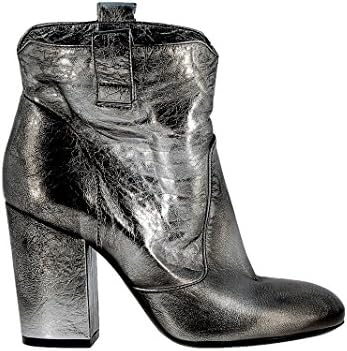 Elena Iachi Women's A3642 Silver Leather Ankle Boots