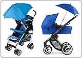 Sonnenschirm für Kinderwagen, mit flexiblem Befestigungsarm, Sonnenschirm mit UV-Schutz, Durchmesser 68 cm, - 2