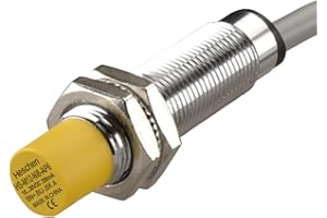 Heschen Interruptor inductivo del sensor de proximidad de 8mm, HS-M12-Ni8-AP6, no incrustado, tipo cilíndrico, DC10-30V 200mA, PNP NO (normalmente abierto), 3 hilos, CE