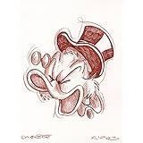 Original Rötelzeichnung auf Zeichenkarton: Dagobert Duck Scrooge / 24x32 cm