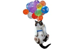 Tianbi Cat Car Hanging Ornament, Car Hanging Accessories Ornament for Cat Lover with Colorful Balloons, Funny Animal Car Interior Pendant Hanging Decor for Women Men Birthday Gift