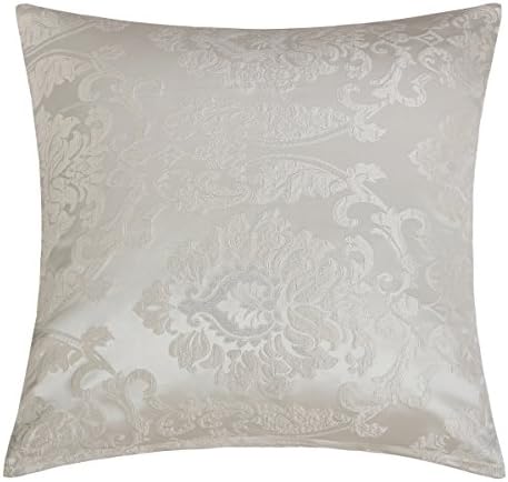 JOSCA One Piece Silk Pillowcase Silver Jacquard Fabric Square Pillow Cushion Covers For Home Wedding Party Decor 50x50cm,Ivory