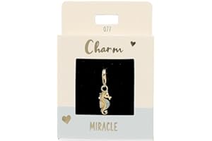 Depesche 11785-077 Charms Express Yourself - Ciondolo per collane e bracciali, Cavalluccio Marino, Placcato Oro, Come Piccolo Regalo