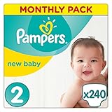 Pampers Premium Protection Nappies New Baby Monthly Saving Pack - Size 2, Pack of 240 (Personal Care)