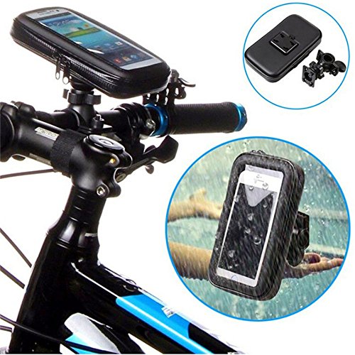 ICOOM Universelle wasserfeste Smartphone-Halterung mit undurchlÃ¤ssigem Etui fÃ¼rs Lenkrad - eignet sich fÃ¼r MotorrÃ¤der, Mopeds, FahrrÃ¤der, TourenrÃ¤der GPS, Apple, Android, Smartphone, iPhone 6S / 6/ 6 Plus, Samsung Galaxy S7, S6, S6 Edge, S5, Note 5, Note 4, HTC one, LG G5, G4, Motorola, HUAWEI P9, P8, Wiko