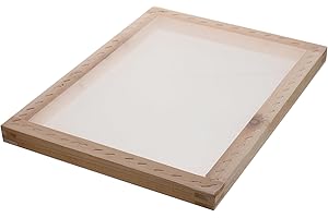 Operitacx Portable Silk Screen Printing Frame, A3 Wooden Frame with Assorted Color Mesh, 15.7"X11.8" for DIY Projects, Home Use, Easy to Operate and Store