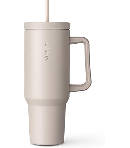 Geisoleerde Beker Met Rietje AGH Life Thermobeker Met Rietje - 1180 Ml, Dubbelwandig Roestvrij Staal, Geïsoleerde Drinkbeker Voor Auto, Reis Of Sport Roestvrij Staal Drinkbeker