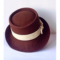 Cappello tipo pork pie in feltro marrone