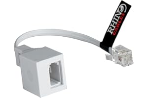 rhinocables RJ11 to BT Socket Adapter - Phone to Ethernet - Universal Compatibility for Phones, Modems, Routers & Printers. Durable Connector for Seamless Calls & Fast Internet (Pack of 1)