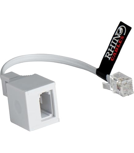 Casoter Filtro a banda larga 6P4C per router/modem BT ADSL a banda larga, da una spina BT a una presa BT e uno splitter adattatore ADSL RJ11, confezione da 1