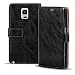 Produktbild Samsung Galaxy Note Edge Vintage Tasche Bookstyle Schwarz, PU LEDER Hülle Schwarz, Handyhülle Galaxy Note Edge Flip Case Wallet, Booklet Cover Brieftasche Etui Schutzhülle mit Kartenfächer, Samsung Galaxy Note Edge (5,6 Zoll (14,2 cm)
