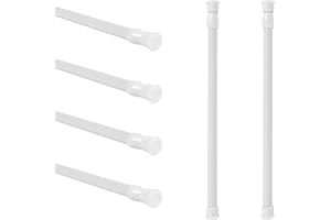 Minnhua 6PCS Bastoni Tende a Pressione 30-50CM Asta per Tende Estensibile Senza Foratura Asta Regolabile per Tende Allungabile per Finestre Soggiorno Negozio Armadio