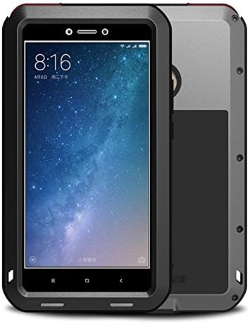 Xiaomi Mi Max 2 Waterproof Case, HICASER Shockproof Snowproof Dustproof Durable Aluminum Metal Gorilla Heavy Duty Full-body Protection Case Cover for Xiaomi Mi Max 2 Black