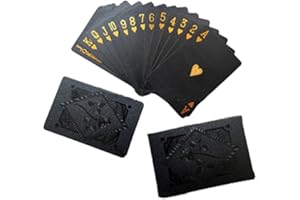 ASYKNM Wasserdichte Pokerkarten aus Kunststoff - Schwarzer Diamant Design - 1 Deck Spielkarten