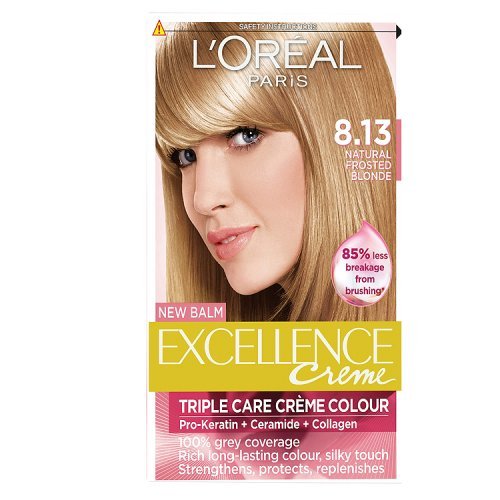 L'Oreal Paris Excellence Hair Colour Kit - Natural Frosted Blonde (Number 8.13), Pack of 3