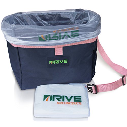 Drive Auto Products Bolsa de Basura Impermeable para Coche Rosado