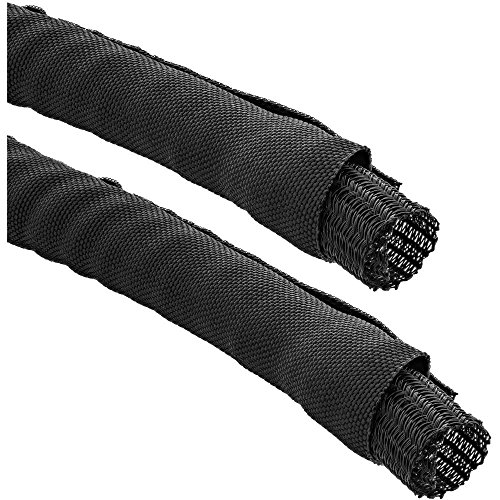 Preisvergleich Produktbild InLine 59991A Kabelkanal, Geflechtschlauch mit Polyestergewebemantel, selbstverschließend 10mm Durchmesser, 1m schwarz