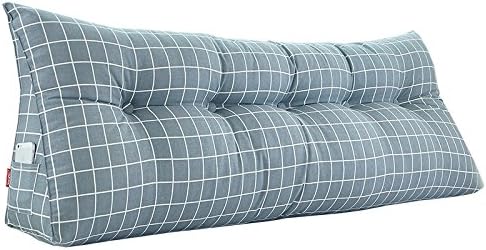 NQFL Cushion Decorative Pillows Triangular Cushion Bed Pillow Double Bed Soft Pack Bed Backrest Washable,Grey-180*20*50cm