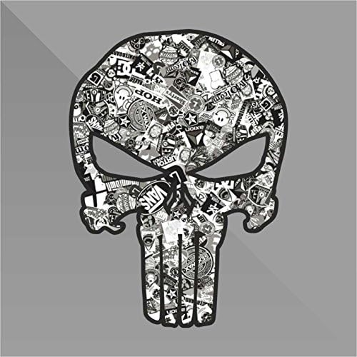 erreinge Sticker Bomb Punisher Teschio Skull Crâne Cráneo Schädel - Decal Auto Moto Casco Wall Camper Bike Adesivo Adhesive Autocollant Pegatina Aufkleber - cm 14