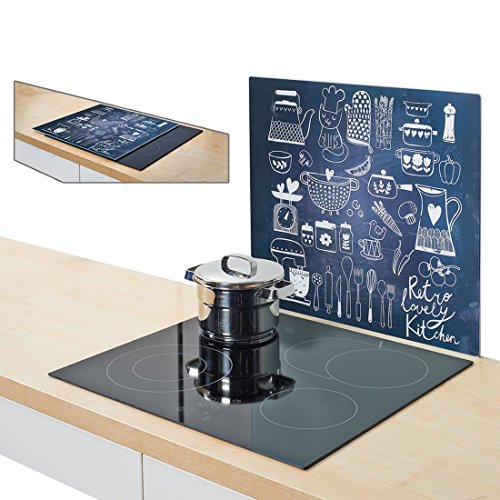 Zeller 26309 Herdblende-/Abdeckplatte Lovely Kitchen, Glas, ca. 56 x 50 cm - 2
