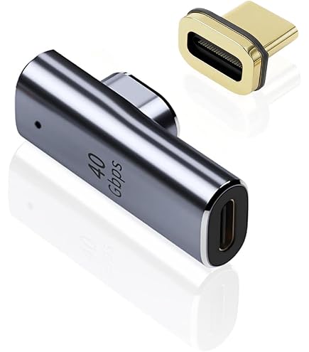 Adattatore Magnetico USB-C A 90° Per Ricarica 240W E Dati 80 Gbps | Connettore 24 Pin Per Laptop E Tablet