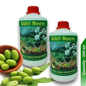 Sakti Organic Pure neem Oil for Plant Gardening (200 ml) | Cold Pressed neem Oil for Plants Insects and Mosquito Control | neem Oil Pesticide and Insecticides 1500 PPM (Min) Quantity - 200 ml