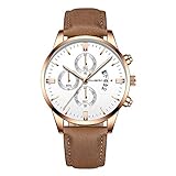 Gaddrt Herrenmode Sport Edelstahl Gehäuse Lederband Quarz Analog Armbanduhr Herrenuhren (I)