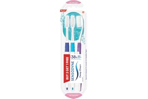 Sensodyne Deep Clean Toothbrush | Extra Soft Bristles Tooth Brush | Effective Cleaning, Gentle on Teeth, Toothbrush Set Pack of 3 (Buy 2 Get 1 Free), Multicolour | Dentist Recommended Brand