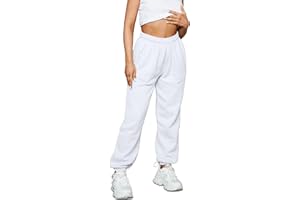 NetSetUK Women's Jogging Bottoms with Zipper Pockets Elastic Waist Regular Fit Women Joggers Tracksuit Bottoms Tapered Leg Sweatpants for Running Workout Casual Lounge Wear