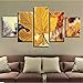 Produktbild Lsfhb Kunst Hd Druck Modular Poster Bilder 5 Stücke Ahornblatt Frameworks Home Wohnzimmer Wanddekor Stillleben Leinwand Gemälde-150X120Cm