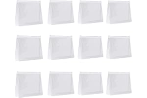 BUJINGYUN Lot de 12 Mini Pochettes de Rangement en Plastique PVC Transparent avec Fermeture éclair pour Les Vacances, Les Voyages, la Salle de Bain et l'organisation de Maquillage étanche