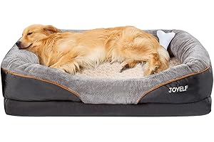 JOYELF XLarge Gedächtnisschaum Hundebett orthopädisches Hundebett & Sofa mit abnehmbarem waschbarem Bezug und Quietschspielzeug als Geschenk