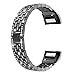 Produktbild BZLine Für Fitbit Charge 2 Armband, Luxus Kristall Edelstahl Metall Armband Armband für Fitbit Charge 2, Crystal Strass Diamant dekorative, einzigartigen Look auf Ihrer Uhr (Schwarz)