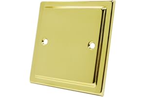 ALLIANCE ELECTRICAL Victorian Polished Brass Single Blank Plate - Electrical Blanking Plate 1-Gang