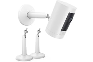 KIWI design Kamera Wandhalterung, Verstellbare Innen/Außen Sicherheits Wandhalterung Kompatibel mit Wyze Cam Pan und Anderen Überwachungskamera-Modellen mit 1/4 Zoll Gewinde (2 Pack, Weiß)