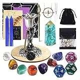 Soulnioi Witchcraft Supplies Set, Crystals Healing Set With 7 Chakra Stones, Sage, Scepter, Star Coin, Sword, Grail, For Meditation Spiritual, Witchcraft Starter Kit (turquoise Hexagonal Column)