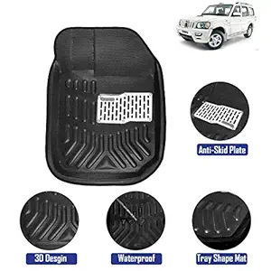 Kingsway 4D Car Floor Mats for Mahindra Scorpio (Model Year : 2006-2014) (Black Color)