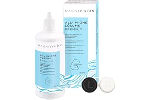‎MAGNIVISION MAGNIVISION All-in-One Solution Premium, 360 ml All-in-One Solution for Soft Contact Lenses, for Cleaning and Storing Soft Contact Lenses, Borate-Free, Made in Europe